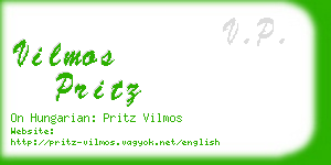 vilmos pritz business card